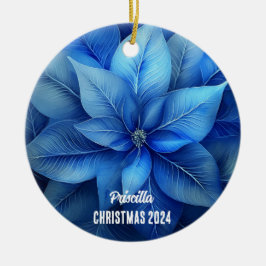 Blue Poinsettia Personlig Ornament