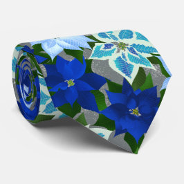 Blue Poinsettia Silver jul Slips