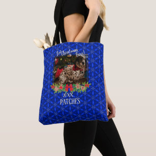 Blue Poinsettias Pet Photo God Jul Aldrig någonsin Tygkasse
