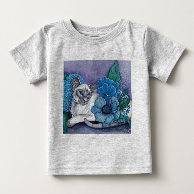 Blue Point Siamese cat T-shirt (Framsida)
