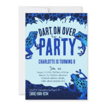 Blue Poison Dart Frog Birthday-inbjudan