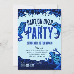 Blue Poison Dart Frog Birthday-inbjudan Inbjudningar