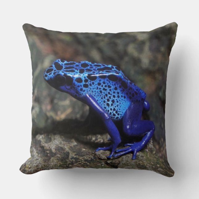 Blue Poison Dart Frog, Bright Blue Frog Kudde (Framsida)
