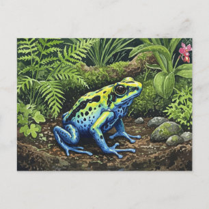 Blue Poison Dart Frog Postcard för postkorsning Vykort