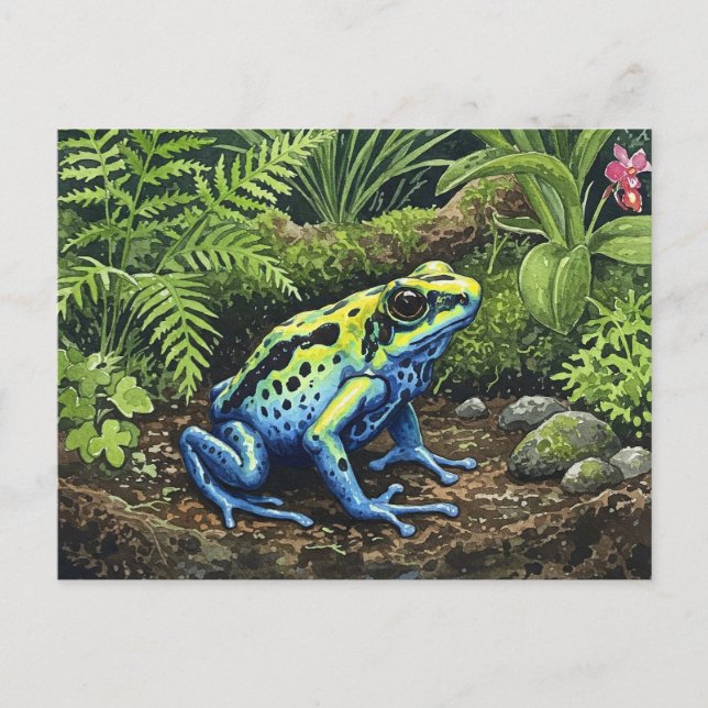 Blue Poison Dart Frog Postcard för postkorsning Vykort (Framsida)