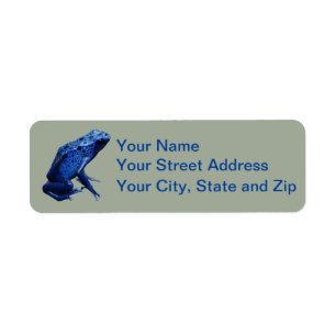 Blue Poison Dart Frog Returadress Etikett