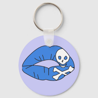 Blue Poison Läppar Keychain Nyckelring
