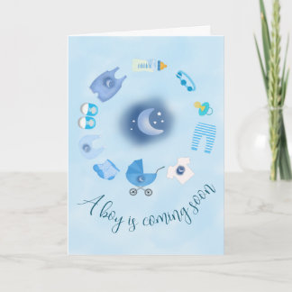 Blue Pojke Baby Shower Inbjudan