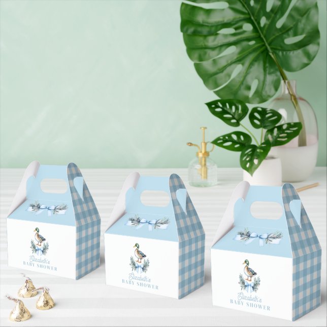 Blue Pojke Mallard Anka Baby Shower Presentaskar (Multipel)