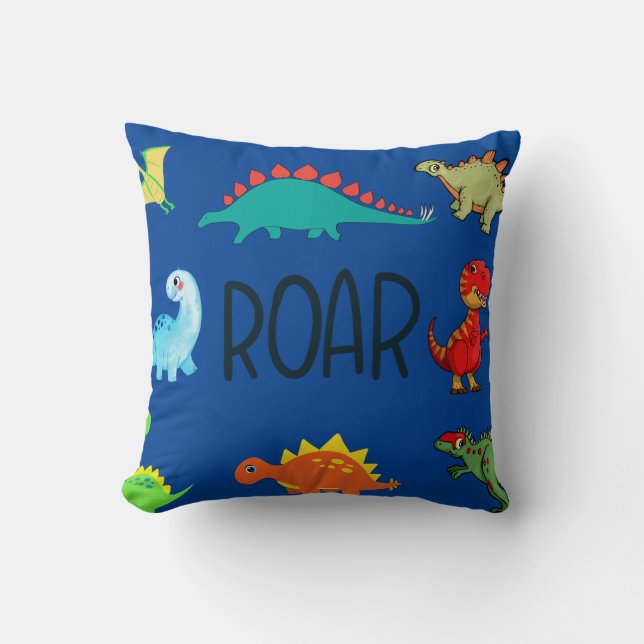 Blue Pojke Roar Dekorativ kudde (Framsida)
