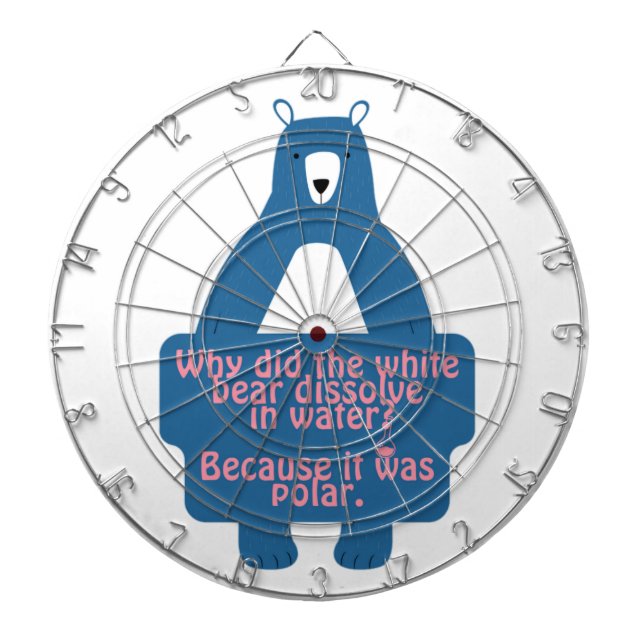 Blue Polar Bear Funny Chemistry Joke Darttavla (Framsidan)