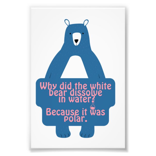 Blue Polar Bear Funny Chemistry Joke Fototryck (Framsidan)