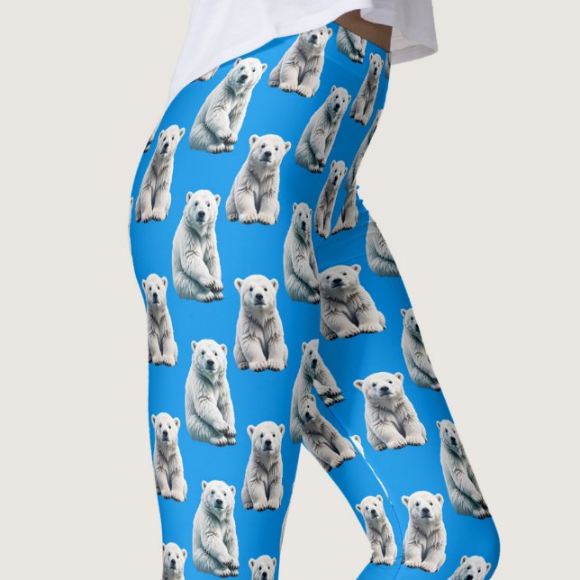 Blue Polar Bear Pattern Design  Leggings (Skapare uppladdad)