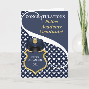 Blue Police Academy Student Grattisar Kort