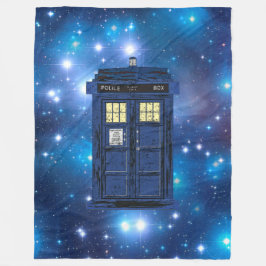 Blue Police Public Call Box - UK Time Travel 1 Fleecefilt