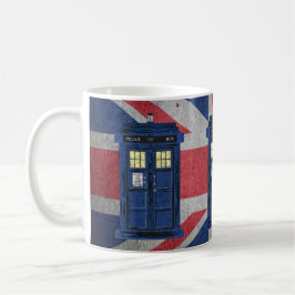 Blue Police Public Call Box - UK Time Travel 1 Kaffemugg