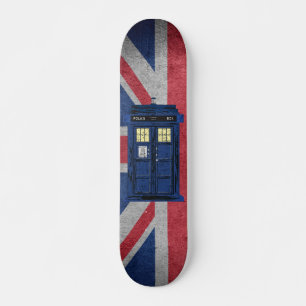 Blue Police Public Call Box - UK Time Travel 1 Mini Skateboard Bräda 18,5 Cm
