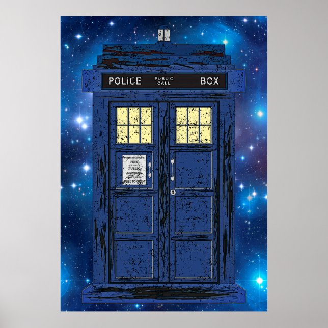Blue Police Public Call Box - UK Time Travel 1 Poster (Framsidan)