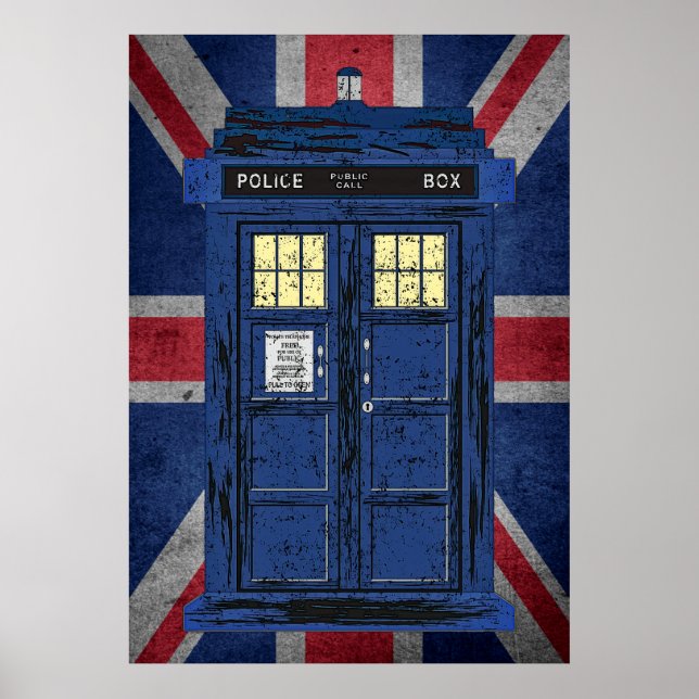 Blue Police Public Call Box - UK Time Travel 1 Poster (Framsidan)