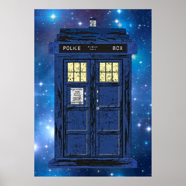 Blue Police Public Call Box - UK Time Travel 1 Poster (Framsidan)