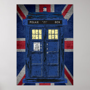 Blue Police Public Call Box - UK Time Travel 1 Poster
