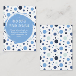Blue polka dot Baby Shower books for Baby Tilläggskort