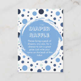 Blue polka dot Baby Shower diaper raffle ticket Tilläggskort