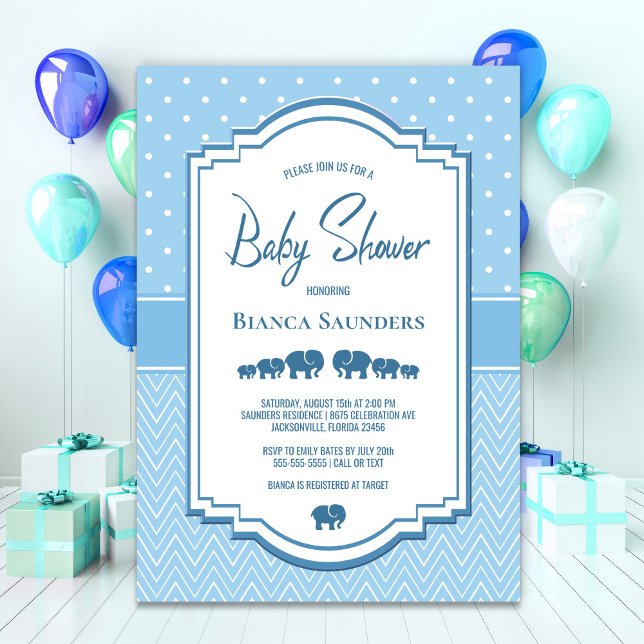 Blue Polka Dot Baby Shower Inbjudningar (Skapare uppladdad)