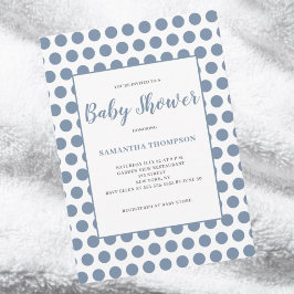 Blue Polka Dot Baby Shower Inbjudningar