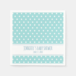 Blue Polka Dot Boy Baby Shower Pappersservett