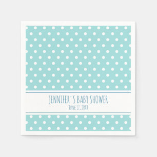 Blue Polka Dot Boy Baby Shower Pappersservett