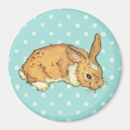 Blue Polka Dot Bunny Magnet