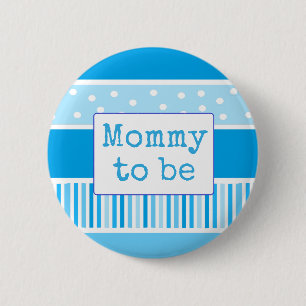 Blue Polka Dot-Mamma som ska vara babyknapp Knapp