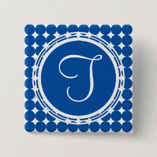 Blue Polka Dot Monogram Knapp