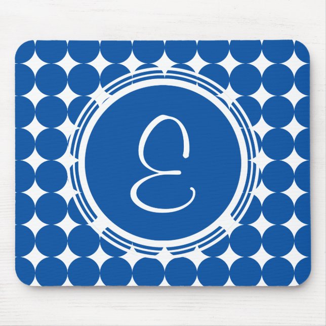 Blue Polka Dot Monogram Musmatta (Framsidan)