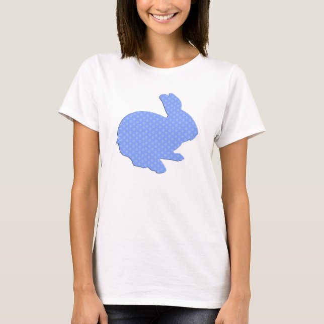 Blue Polka Dot Silhouette Påskhare Shirt Tee (Framsida)