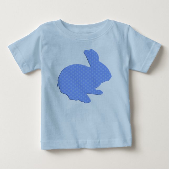 Blue Polka Dot Silhouette Påskhare Shirt Tröja (Framsida)