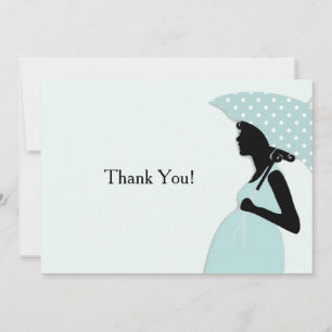 Blue Polka Dot Umbrella Tack Notecard Anteckningskort