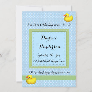 Blue Polka dots Baby Shower Inbjudningar