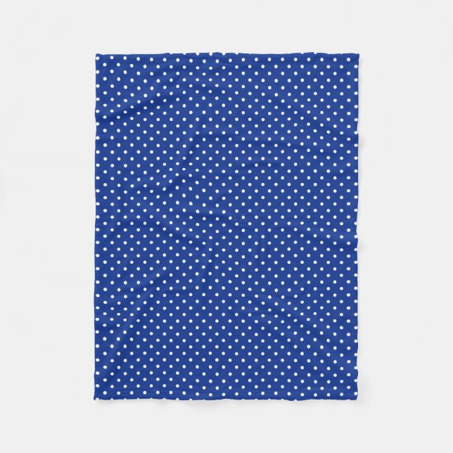 Blue Polka dots Fleece Blanket (Framsidan)