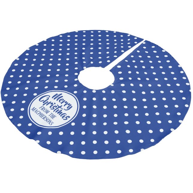 Blue Polka dots Julgran Skirt Julgransmatta Borstad Polyester (Vinklad)