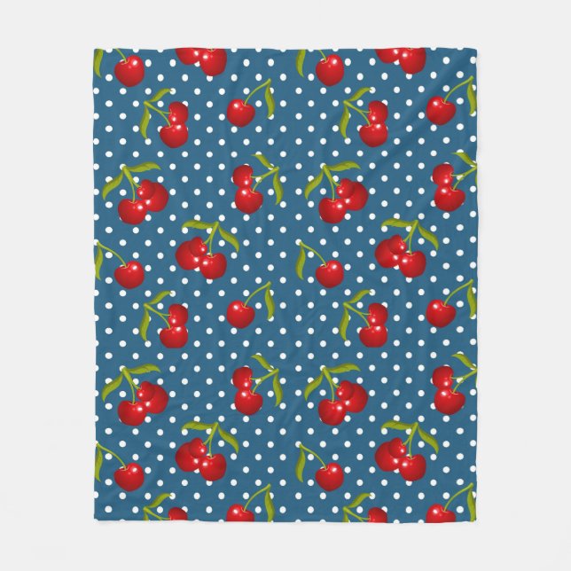 Blue Polka dots Mönster Dot Mönster Illustrator Po Fleecefilt (Framsidan)