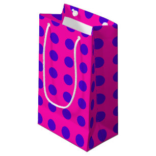 Blue polka dots on fuchsia