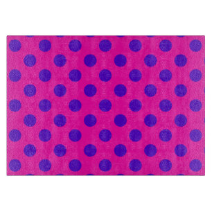 Blue polka dots on fuchsia