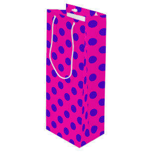 Blue polka dots on fuchsia