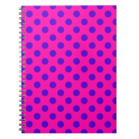 Blue polka dots on fuchsia
