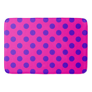 Blue polka dots on fuchsia badrumsmatta
