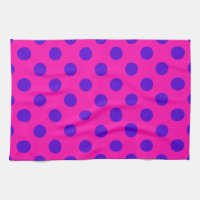 Blue polka dots on fuchsia