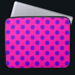 Blue polka dots on fuchsia laptop fodral<br><div class="desc">Blue polka dots on fuchsia</div>