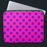 Blue polka dots on fuchsia laptop fodral<br><div class="desc">Blue polka dots on fuchsia</div>